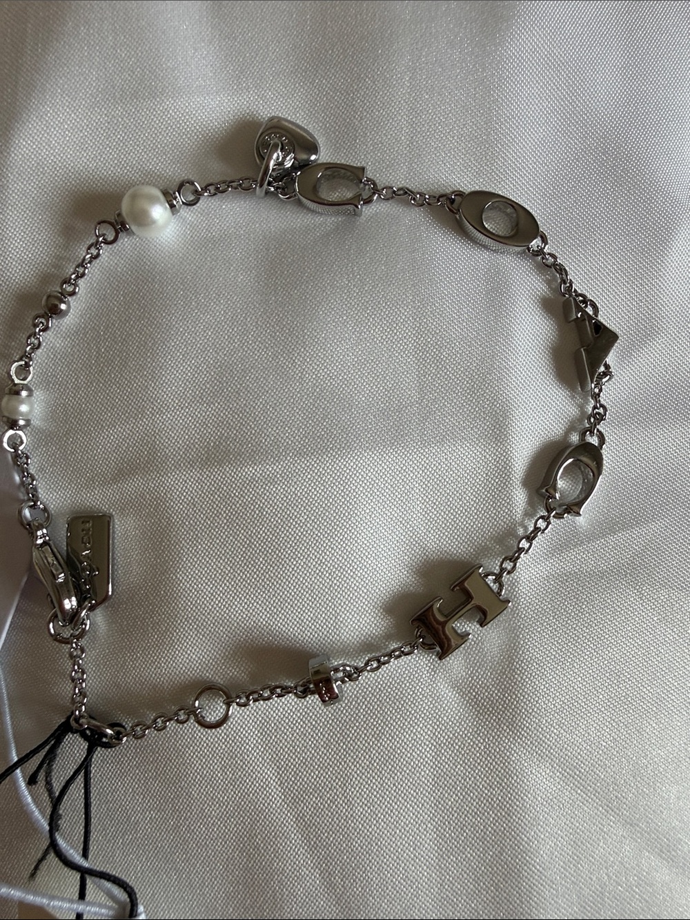 Sterling Silver Coach Women's Charm Bracelet